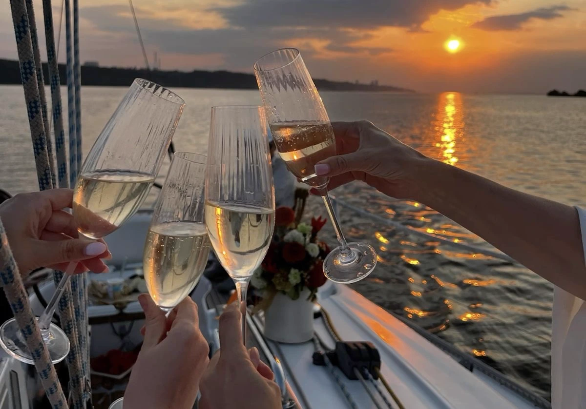 Golden hour off Cap d'Antibes